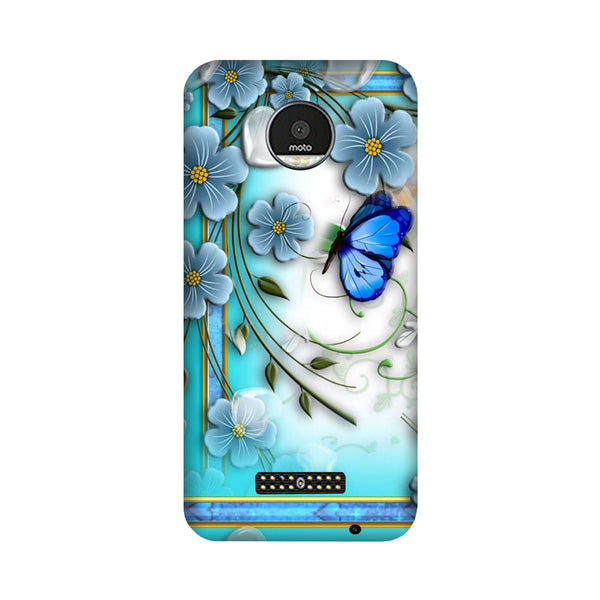 Blue Butterfly Case for Moto Z3 Play