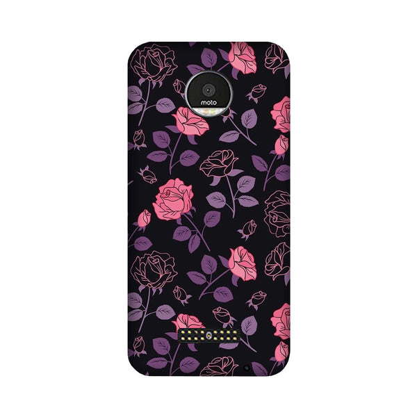 Rose Black Background Case for Moto Z3 Play