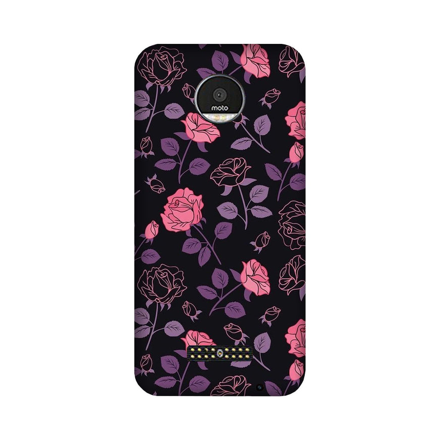 Rose Black Background Case for Moto Z2 Play