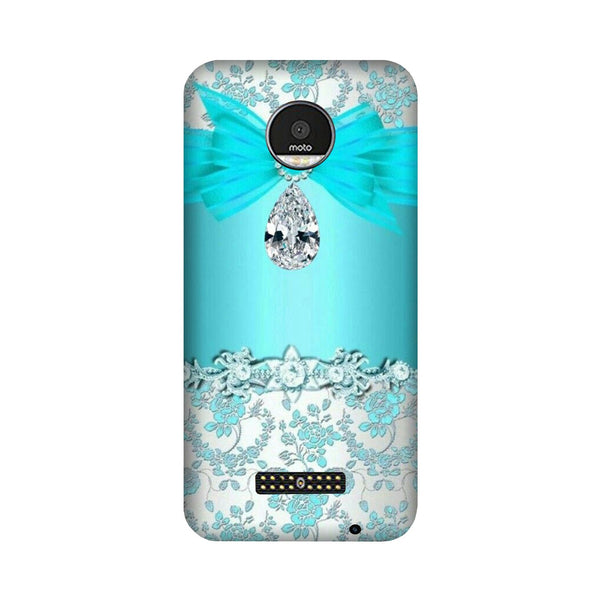 Shinny Blue Background Case for Moto Z3 Play