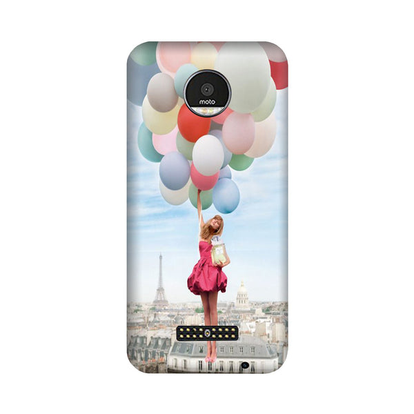 Girl with Baloon Case for Moto Z3 Play