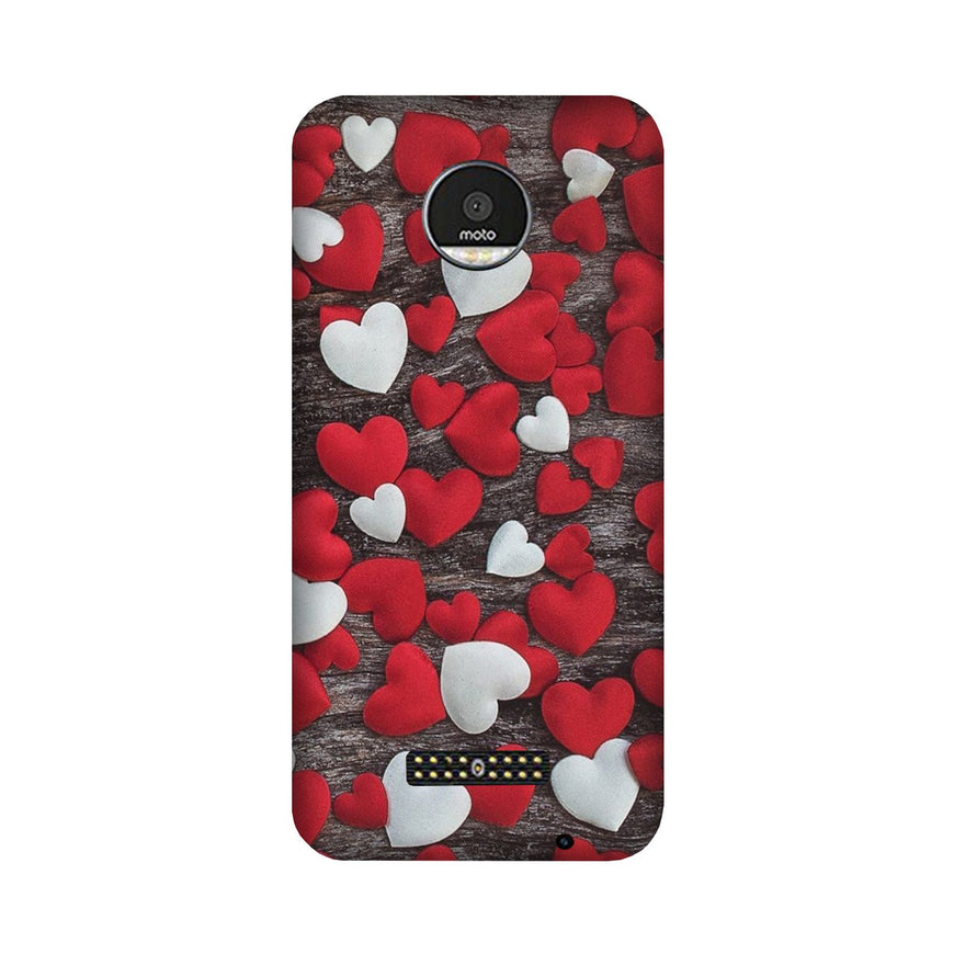 Red White Hearts Case for Moto Z Play  (Design - 105)