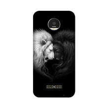 Dark White Lion Case for Moto Z Play  (Design - 140)