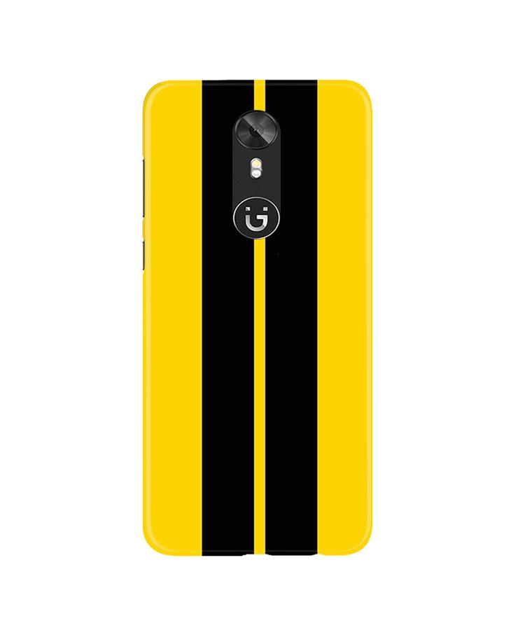 Black Yellow Pattern Mobile Back Case for Gionee A1 (Design - 377)