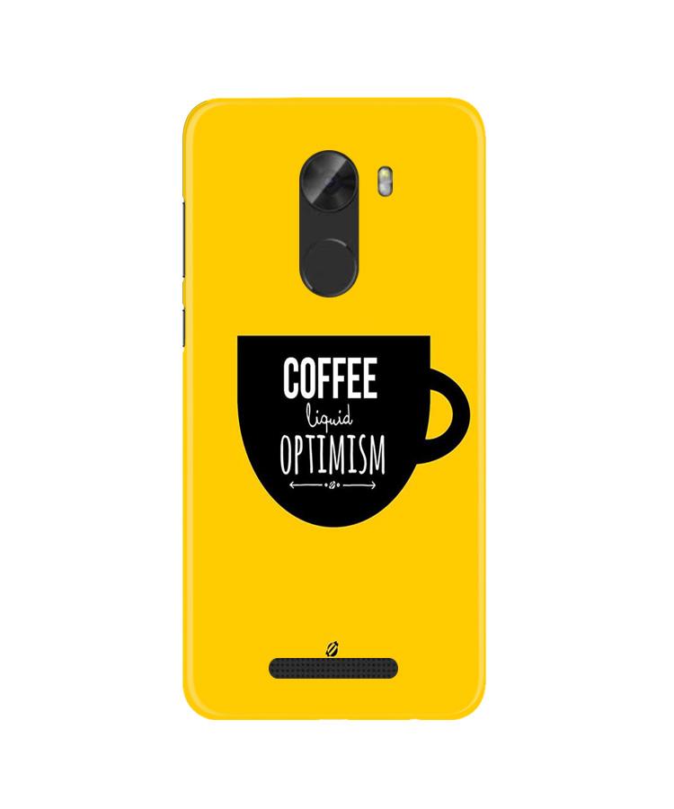 Coffee Optimism Mobile Back Case for Gionee A1 Lite (Design - 353)