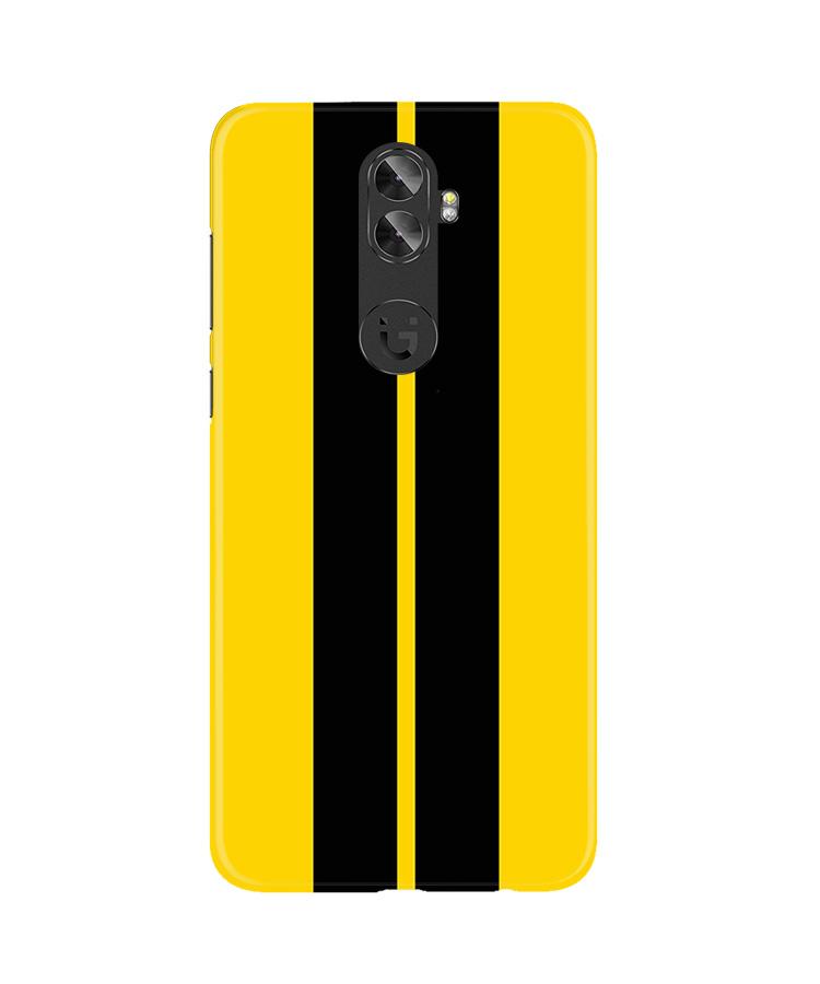 Black Yellow Pattern Mobile Back Case for Gionee A1 Plus (Design - 377)