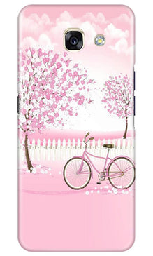 Pink Flowers Cycle Mobile Back Case for Samsung A5 2017  (Design - 102)