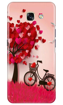 Red Heart Cycle Mobile Back Case for Samsung A5 2017 (Design - 222)