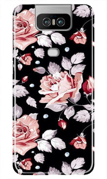 Pink rose Mobile Back Case for Asus Zenfone 6z (Design - 12)