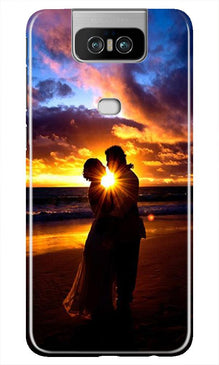 Couple Sea shore Mobile Back Case for Asus Zenfone 6z (Design - 13)