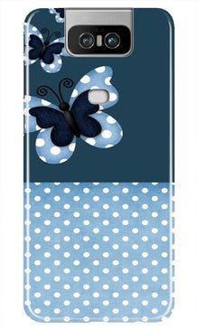 White dots Butterfly Mobile Back Case for Asus Zenfone 6z (Design - 31)