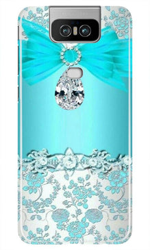 Shinny Blue Background Mobile Back Case for Asus Zenfone 6z (Design - 32)