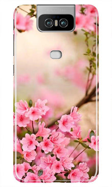 Pink flowers Mobile Back Case for Asus Zenfone 6z (Design - 69)