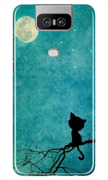 Moon cat Mobile Back Case for Asus Zenfone 6z (Design - 70)
