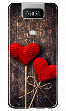 Red Hearts Mobile Back Case for Asus Zenfone 6z (Design - 80)