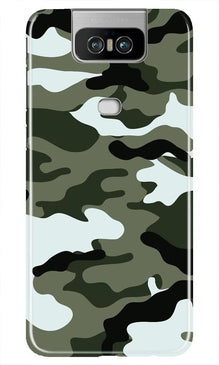 Army Camouflage Mobile Back Case for Asus Zenfone 6z  (Design - 108)