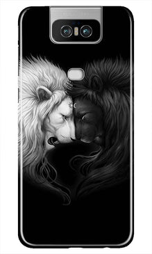 Dark White Lion Mobile Back Case for Asus Zenfone 6z  (Design - 140)