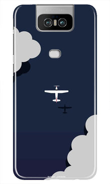 Clouds Plane Mobile Back Case for Asus Zenfone 6z (Design - 196)