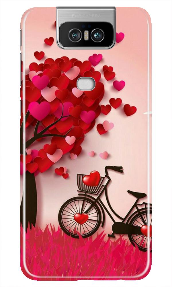 Red Heart Cycle Case for Asus Zenfone 6z (Design No. 222)