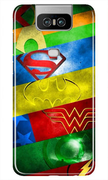 Superheros Logo Mobile Back Case for Asus Zenfone 6z (Design - 251)