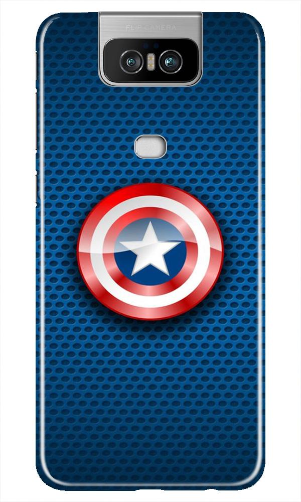 Captain America Shield Case for Asus Zenfone 6z (Design No. 253)