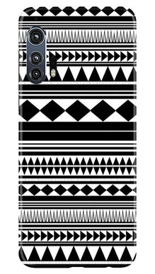 Black white Pattern Mobile Back Case for Moto Edge Plus (Design - 5)