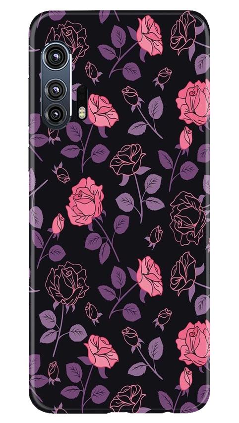 Rose Black Background Case for Moto Edge Plus