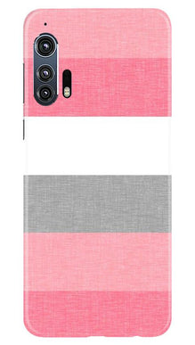Pink white pattern Mobile Back Case for Moto Edge Plus (Design - 55)