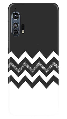 Black white Pattern2Mobile Back Case for Moto Edge Plus (Design - 83)