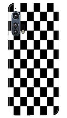 Black White Boxes Mobile Back Case for Moto Edge Plus (Design - 372)
