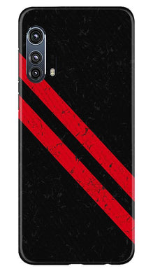 Black Red Pattern Mobile Back Case for Moto Edge Plus (Design - 373)