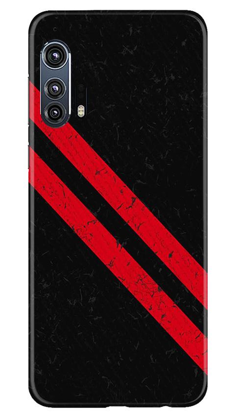 Black Red Pattern Mobile Back Case for Moto Edge Plus (Design - 373)