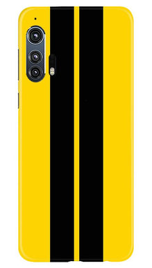 Black Yellow Pattern Mobile Back Case for Moto Edge Plus (Design - 377)