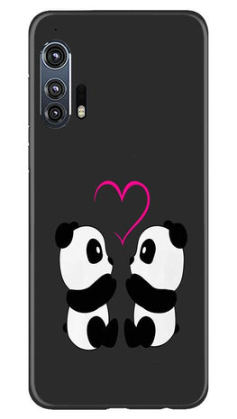 Panda Love Mobile Back Case for Moto Edge Plus (Design - 398)