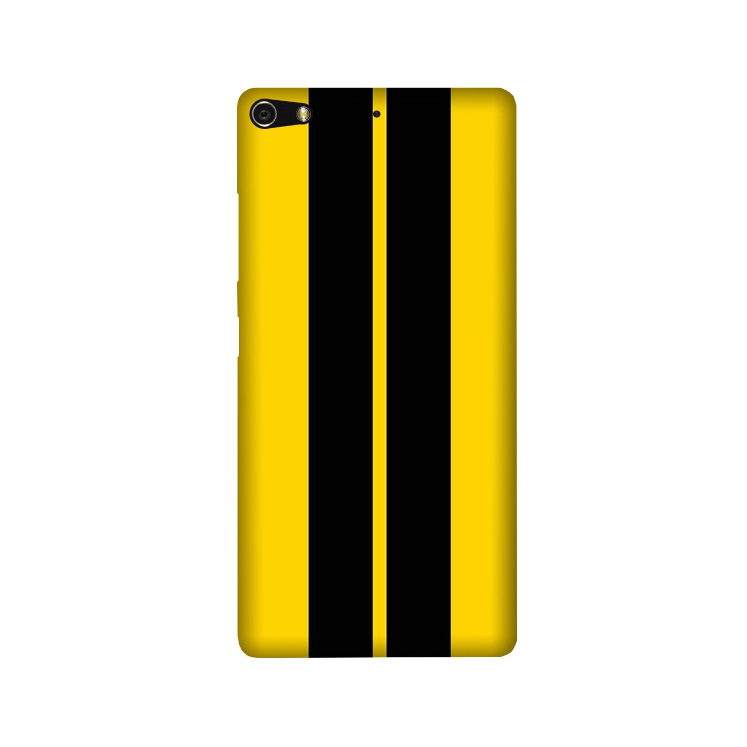 Black Yellow Pattern Mobile Back Case for Gionee Elifi S7 (Design - 377)