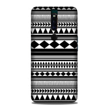 Black white Pattern Mobile Back Case for Oppo F11 Pro (Design - 5)