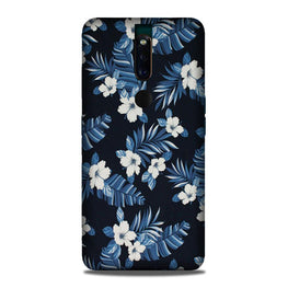 White flowers Blue Background2 Case for Oppo F11 Pro