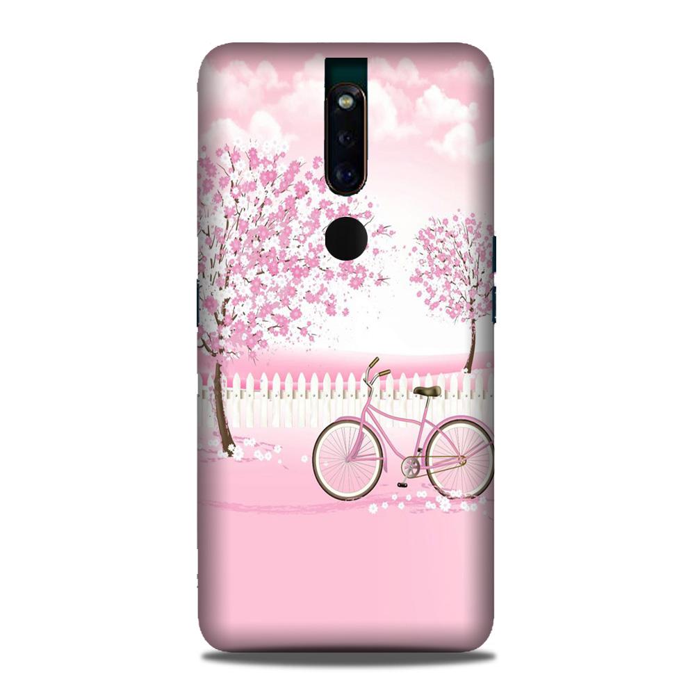 Pink Flowers Cycle Case for Oppo F11 Pro(Design - 102)