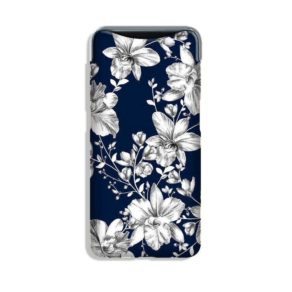 White flowers Blue Background Case for Oppo Find X