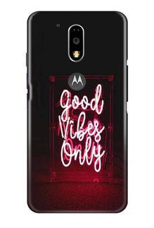 Good Vibes Only Mobile Back Case for Moto G4 Plus (Design - 354)