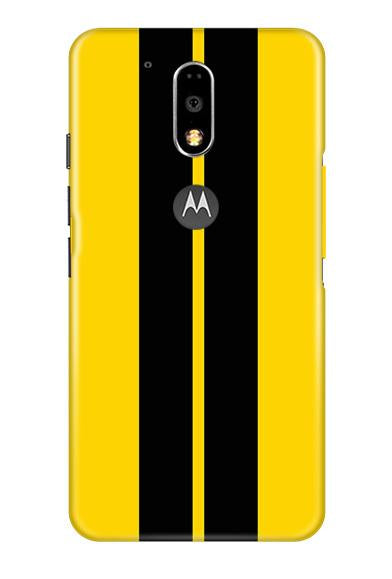 Black Yellow Pattern Mobile Back Case for Moto G4 Plus (Design - 377)