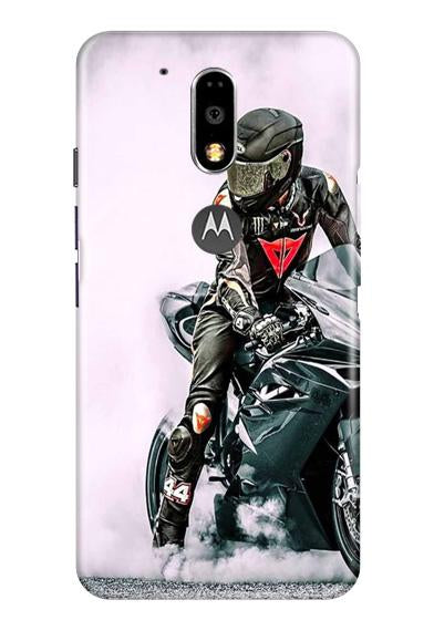 Biker Mobile Back Case for Moto G4 Plus (Design - 383)