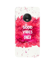 Good Vibes Only Mobile Back Case for Moto G5 (Design - 393)