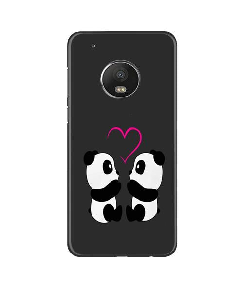 Panda Love Mobile Back Case for Moto G5 Plus (Design - 398)