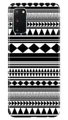 Black white Pattern Mobile Back Case for Samsung Galaxy S20 (Design - 5)