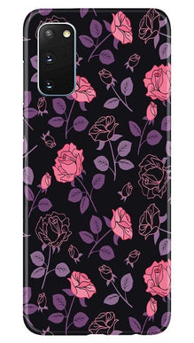 Rose Black Background Mobile Back Case for Samsung Galaxy S20 (Design - 27)