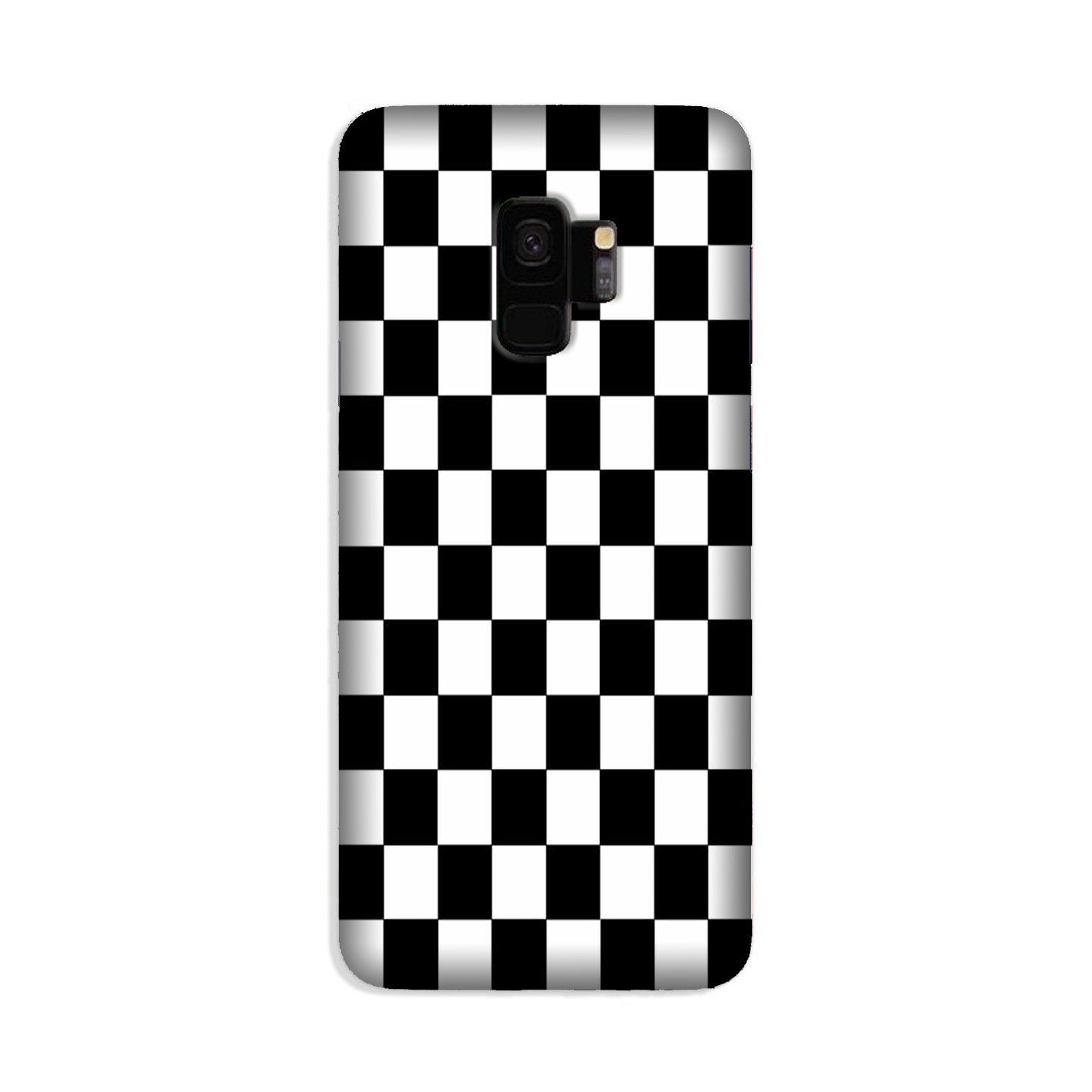 Black White Boxes Mobile Back Case for Galaxy S9  (Design - 372)