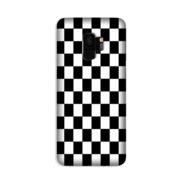 Black White Boxes Mobile Back Case for Galaxy S9  (Design - 372)
