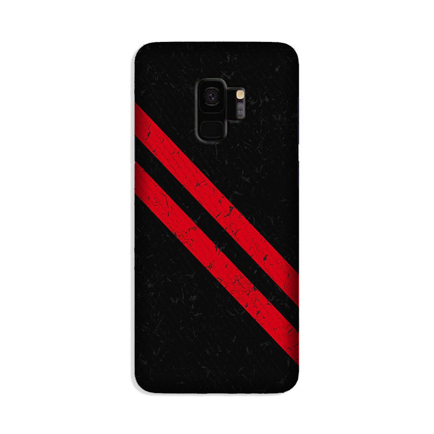 Black Red Pattern Mobile Back Case for Galaxy S9  (Design - 373)