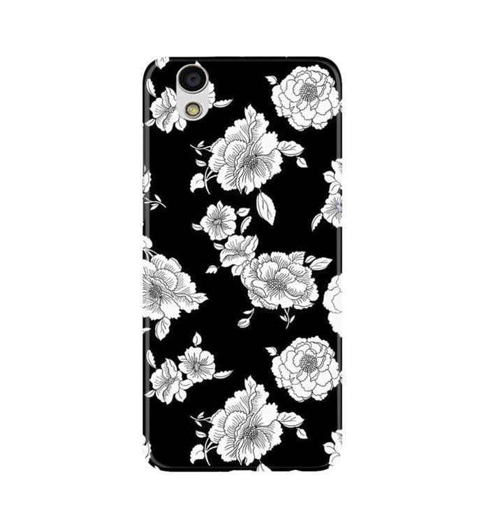 White flowers Black Background Case for Gionee F103